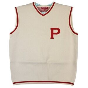 Philadelphia Phillies Mitchell & Ness MLB Womens Medium Knit Vest Cream‎ NWT